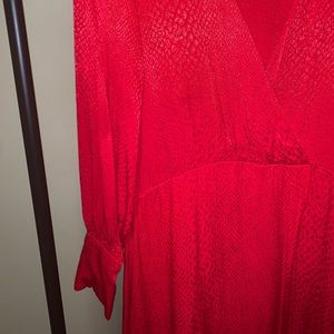 Midi faux wrap, satin dress